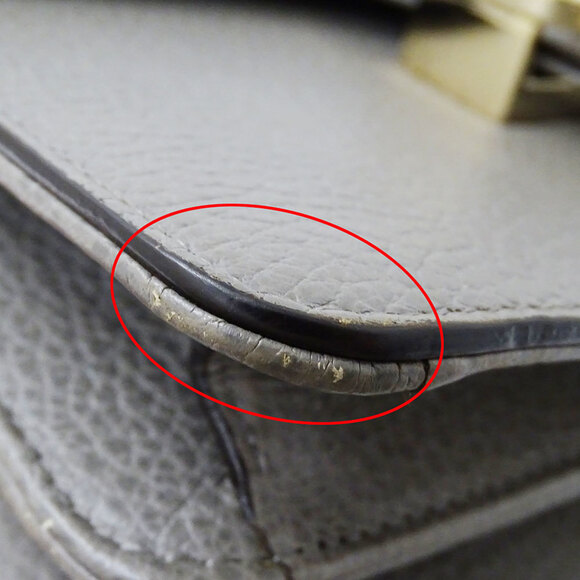 GUCCI Authentic Gray Leather Shoulder Bag - Picture 8 of 14